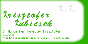 krisztofer kubicsek business card